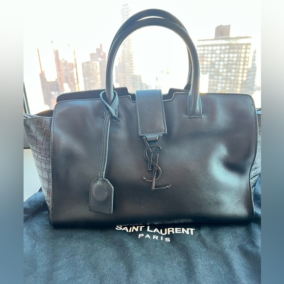 Saint Laurent YSL Women Downtown Small Cabas Smooth Crocodile Embossed - Picture 5 of 7